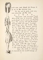 Neugieriger und neugieriger, Illustration aus Alice unter der Erde, veröffentlicht 1886